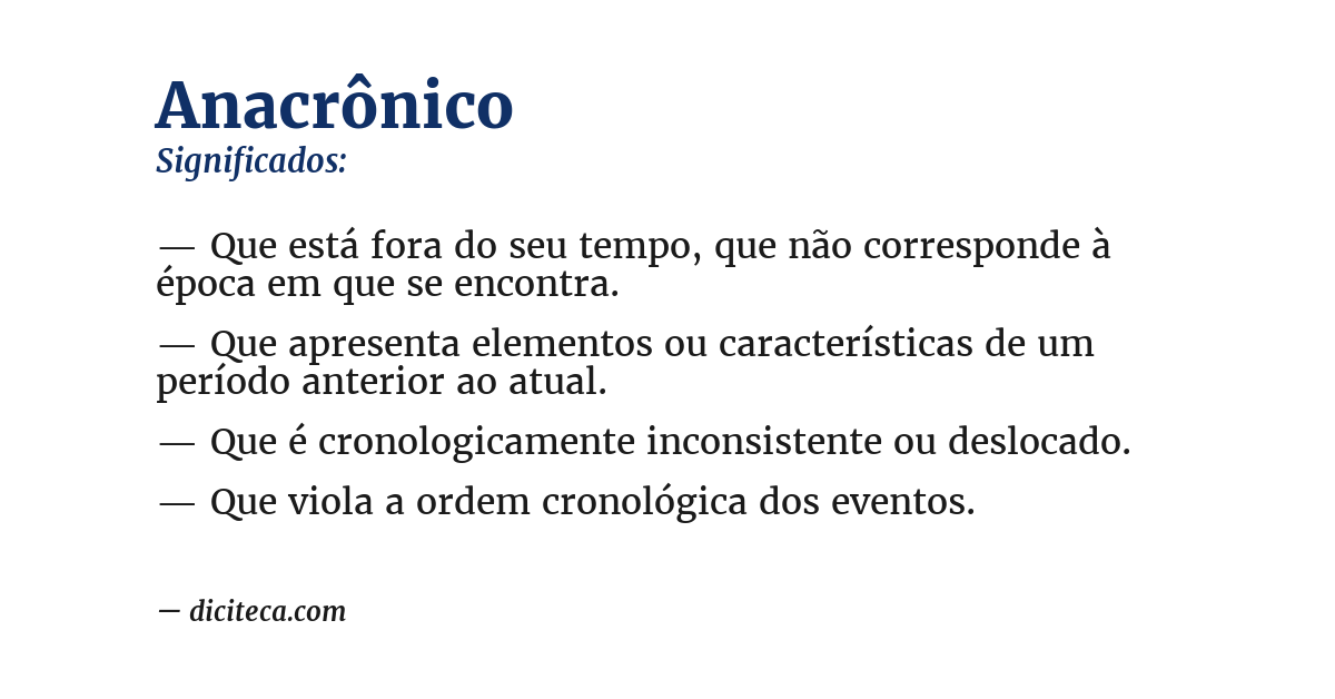 Significado de anacrônico