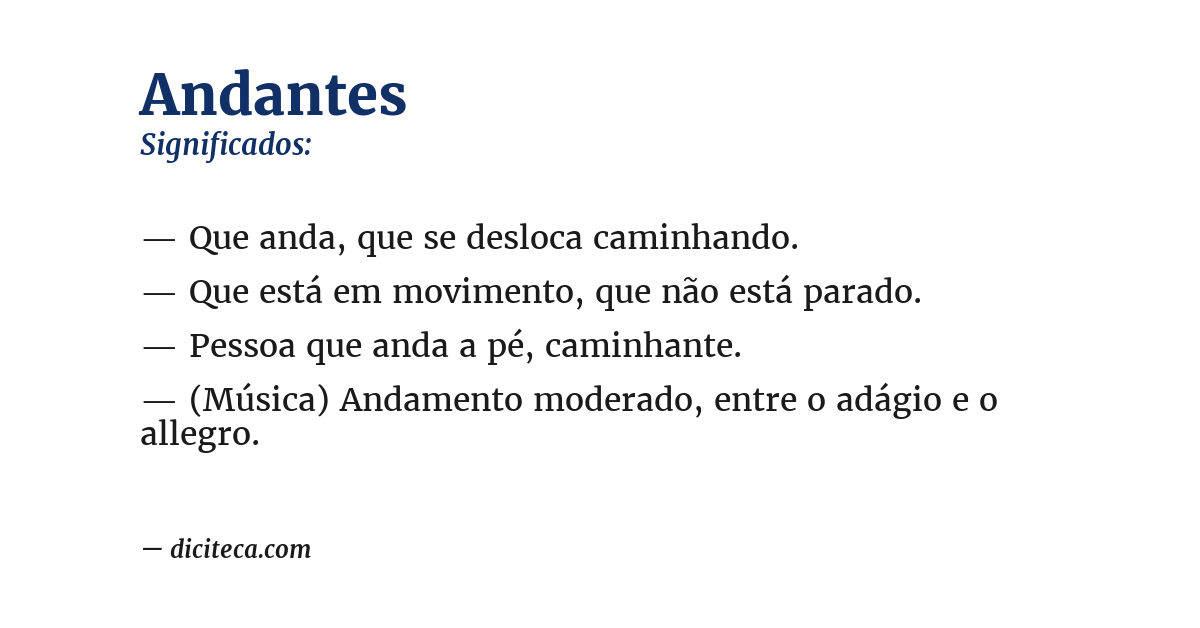 Significado de andantes