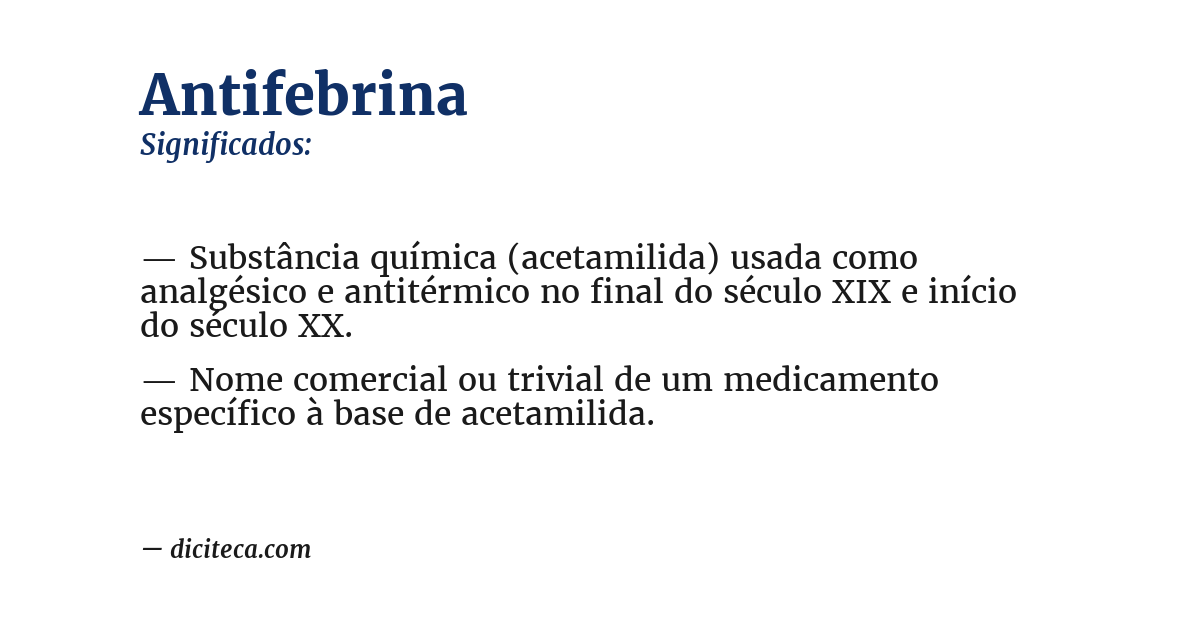 Significado de antifebrina