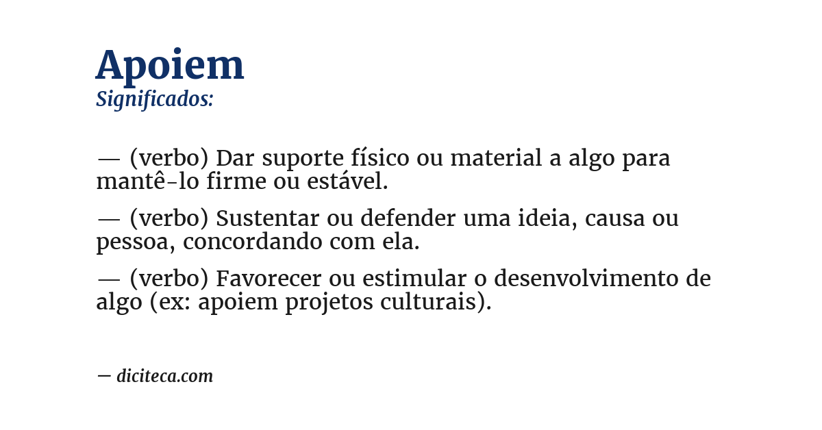 Significado de apoiem