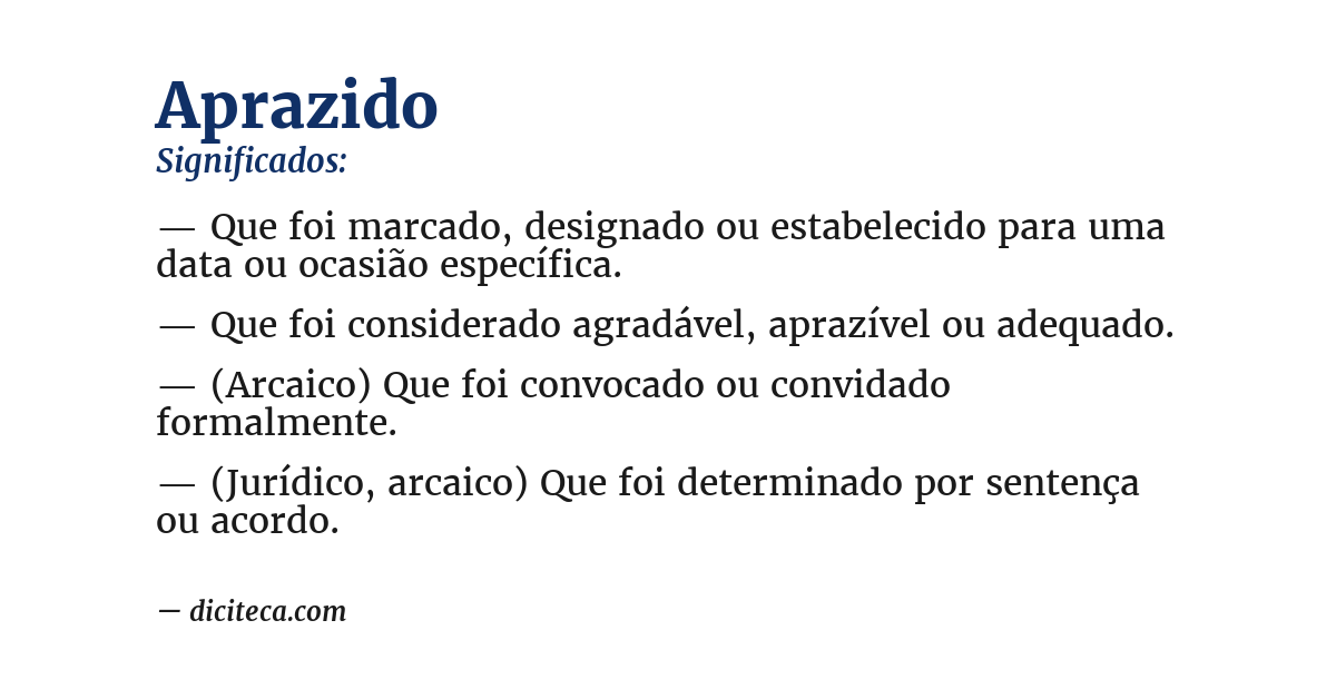 Significado de aprazido