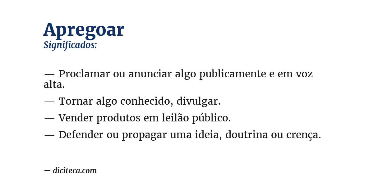 Significado de apregoar