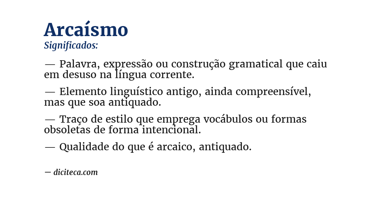 Significado de arcaísmo