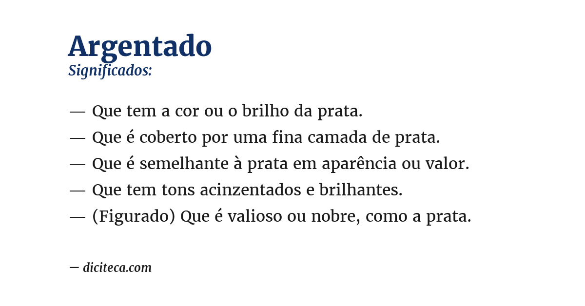 Significado de argentado