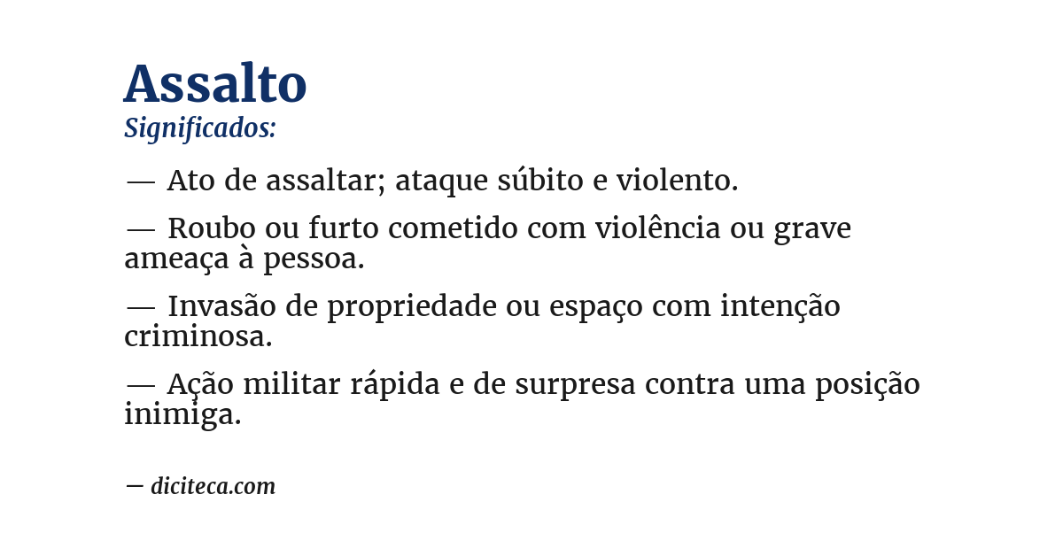 Significado de assalto