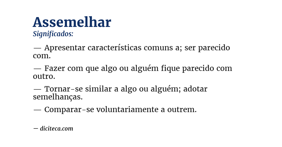 Significado de assemelhar