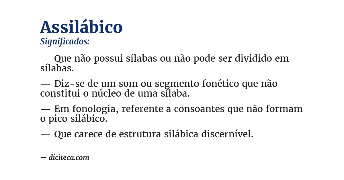 Significado de assilábico