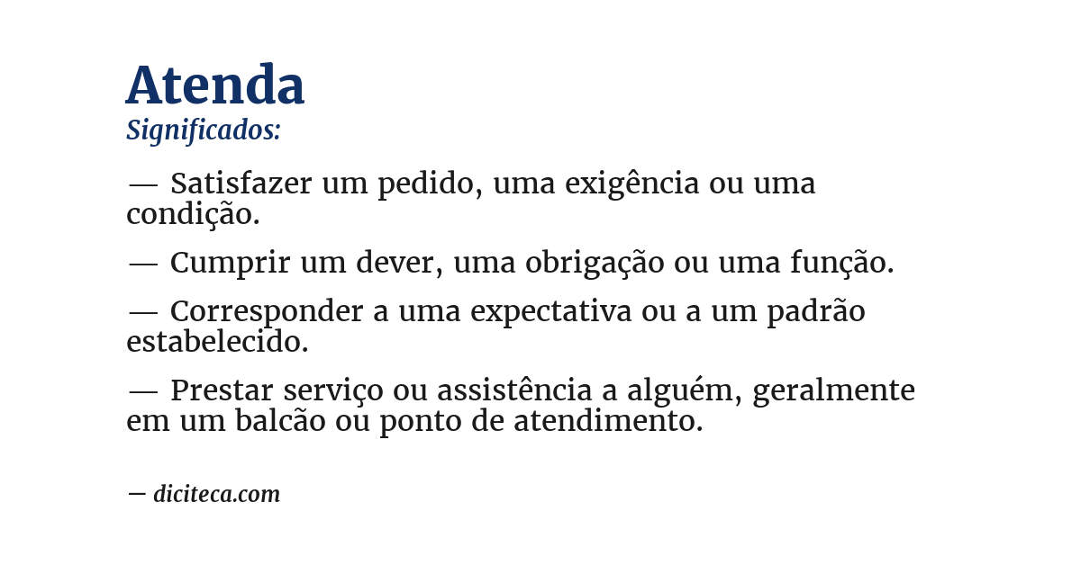 Significado de atenda