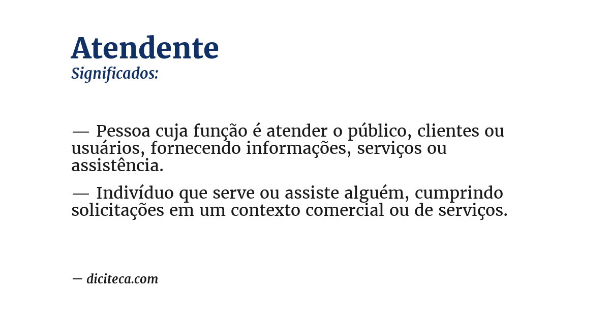 Significado de atendente
