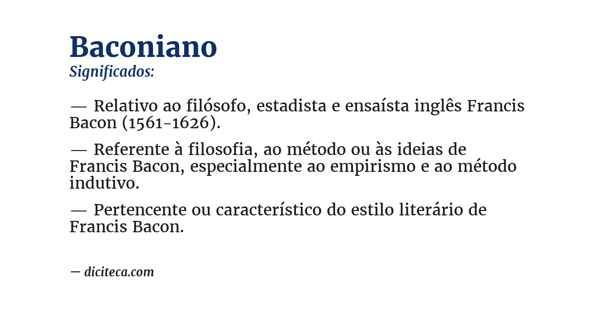 Significado de baconiano