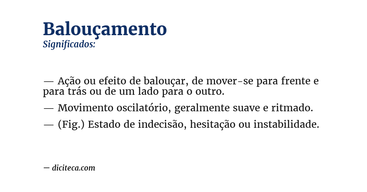 Significado de balouçamento