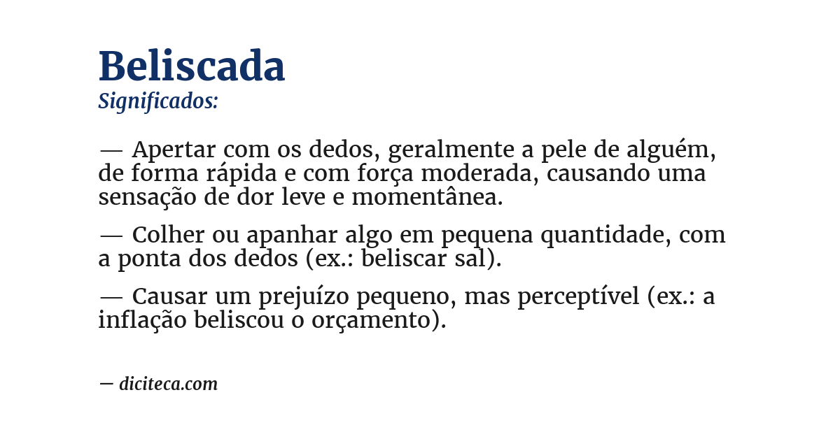 Significado de beliscada