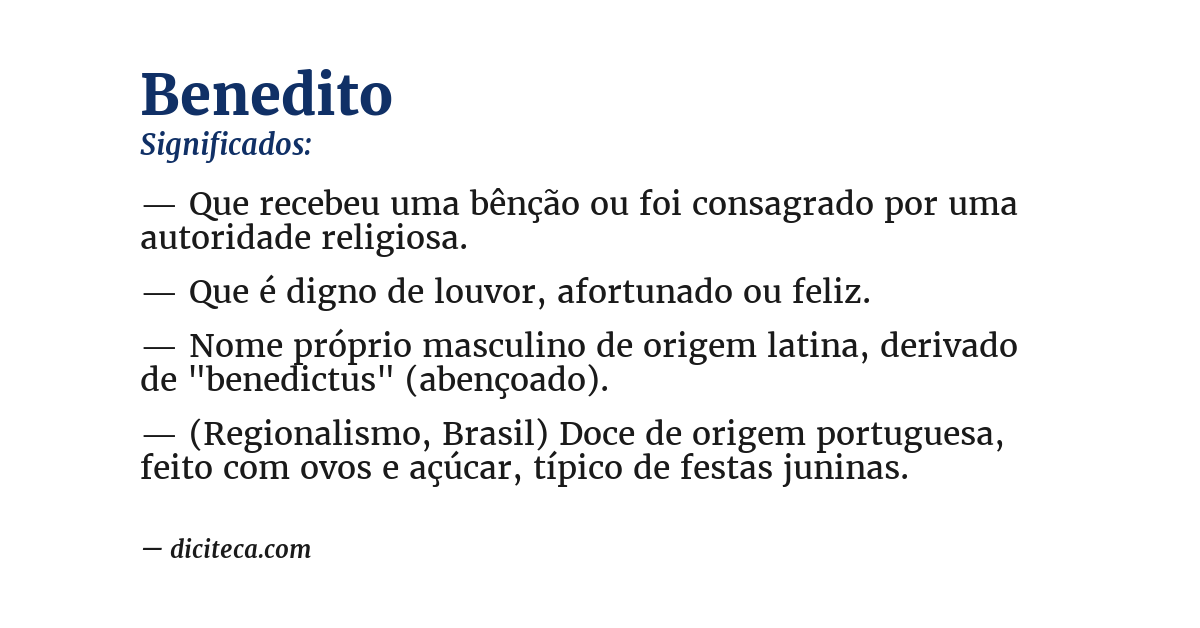 Significado de benedito