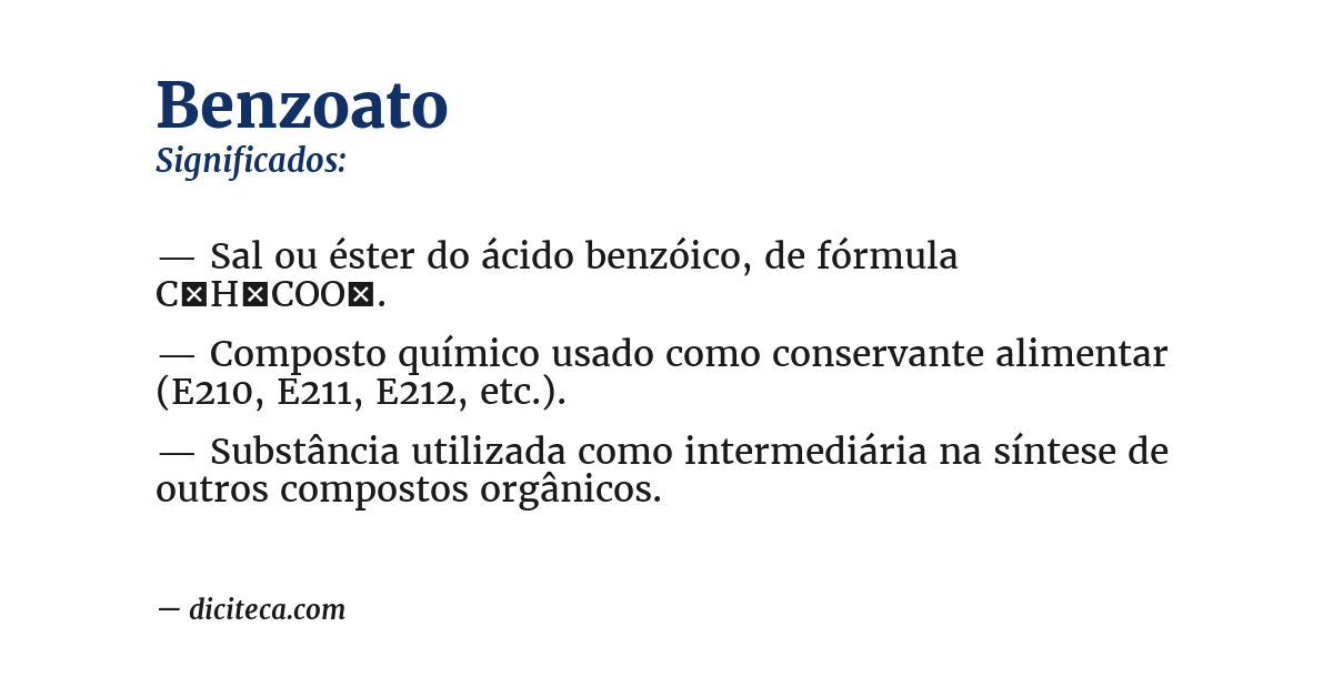 Significado de benzoato