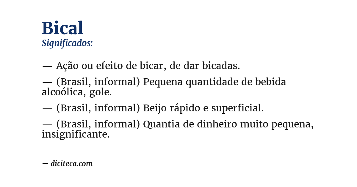 Significado de bical