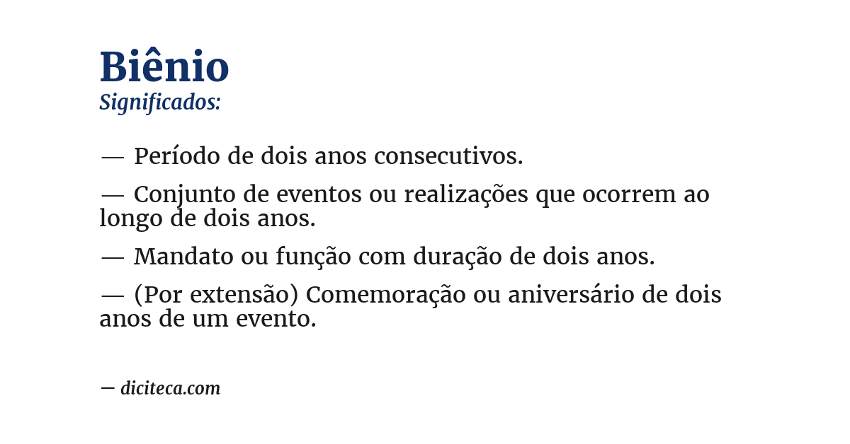 Significado de biênio