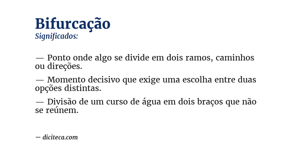 Significado de bifurcação