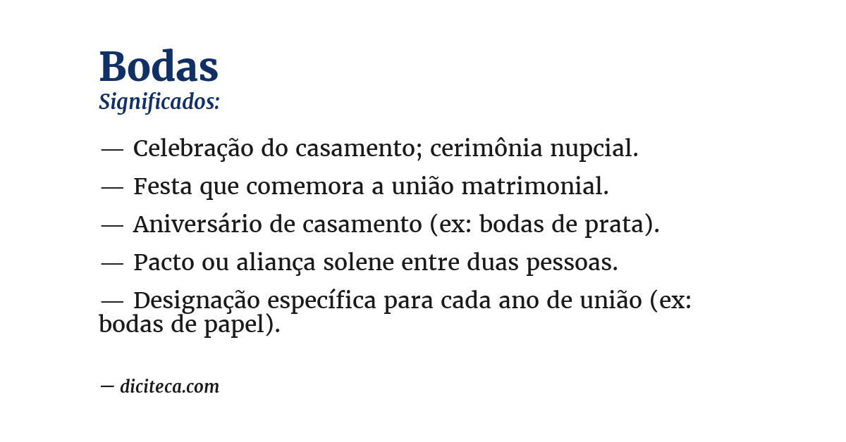 Significado de bodas