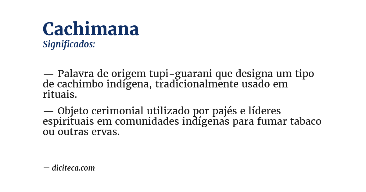 Significado de cachimana