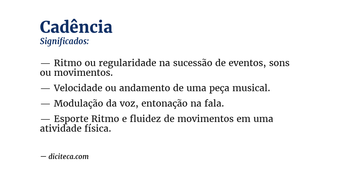 Significado de cadência