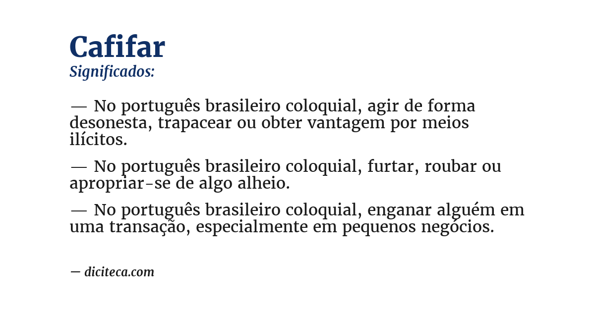 Significado de cafifar