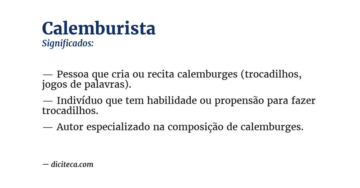 Significado de calemburista