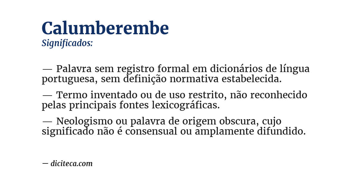 Significado de calumberembe