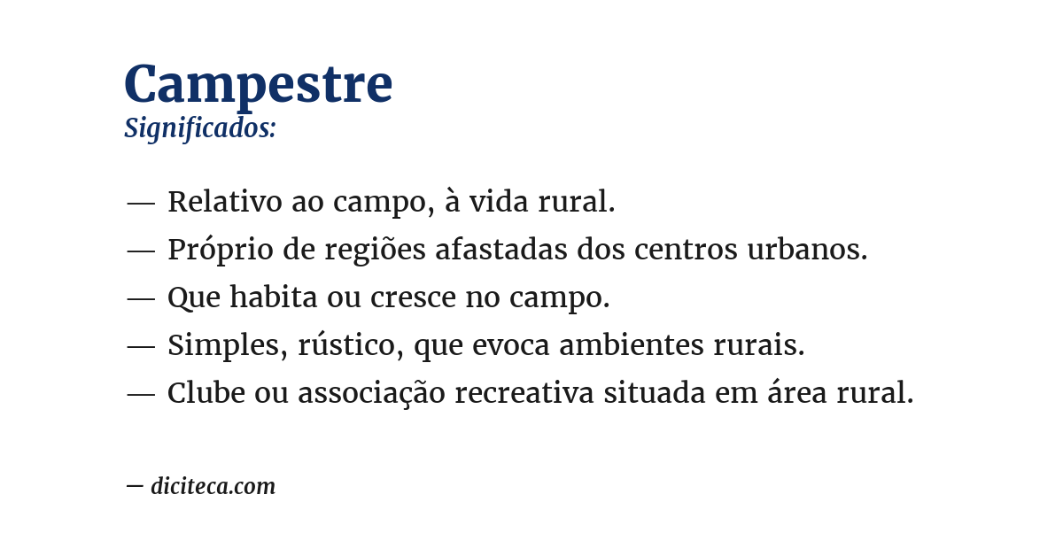 Significado de campestre