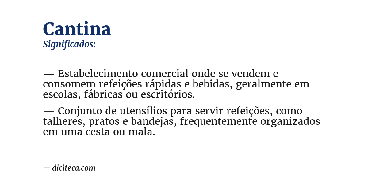 Significado de cantina
