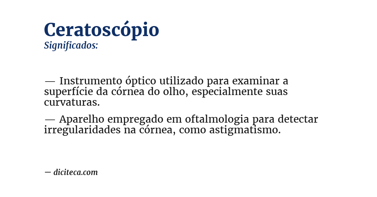 Significado de ceratoscópio