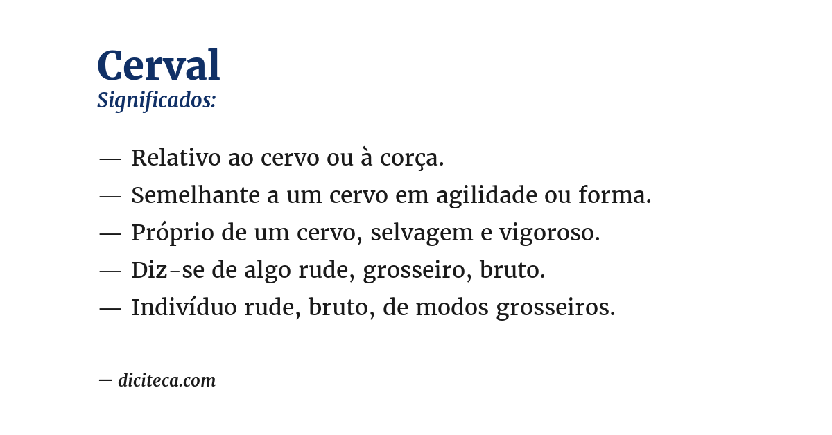Significado de cerval
