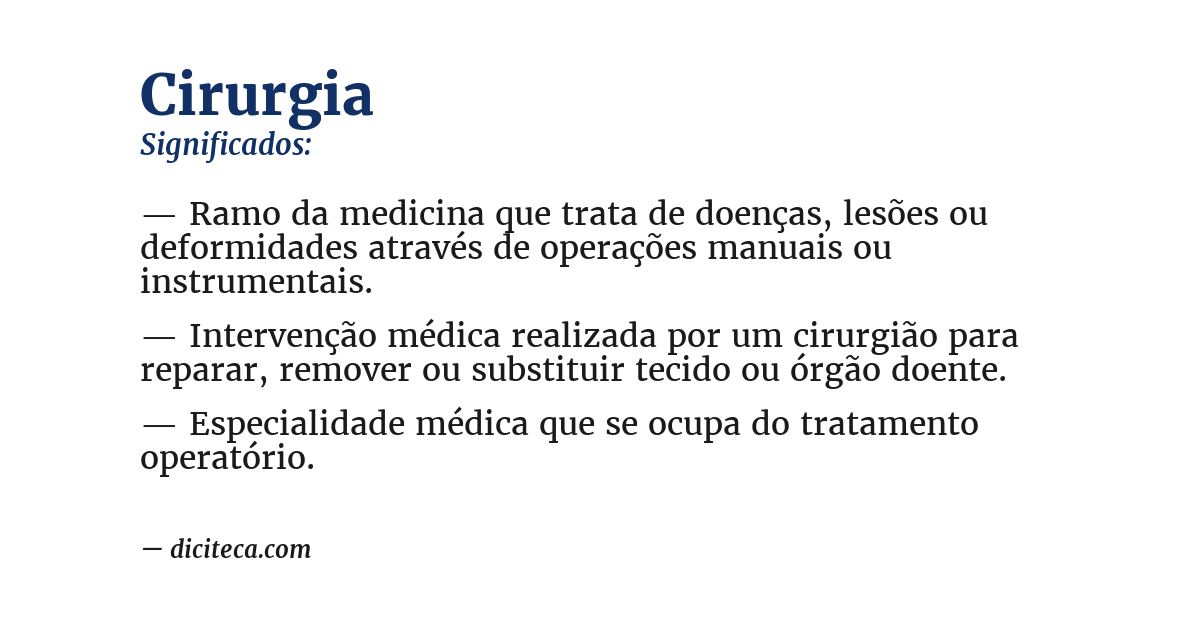 Significado de cirurgia