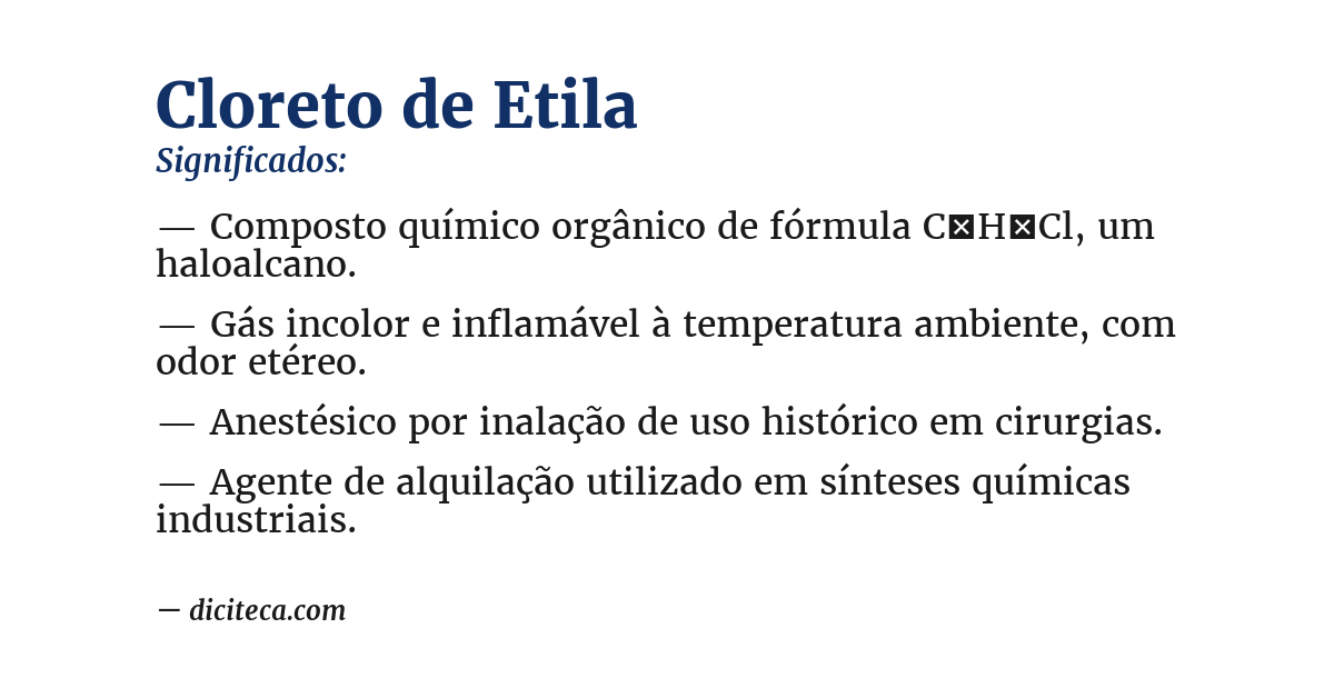 Significado de cloreto de etila