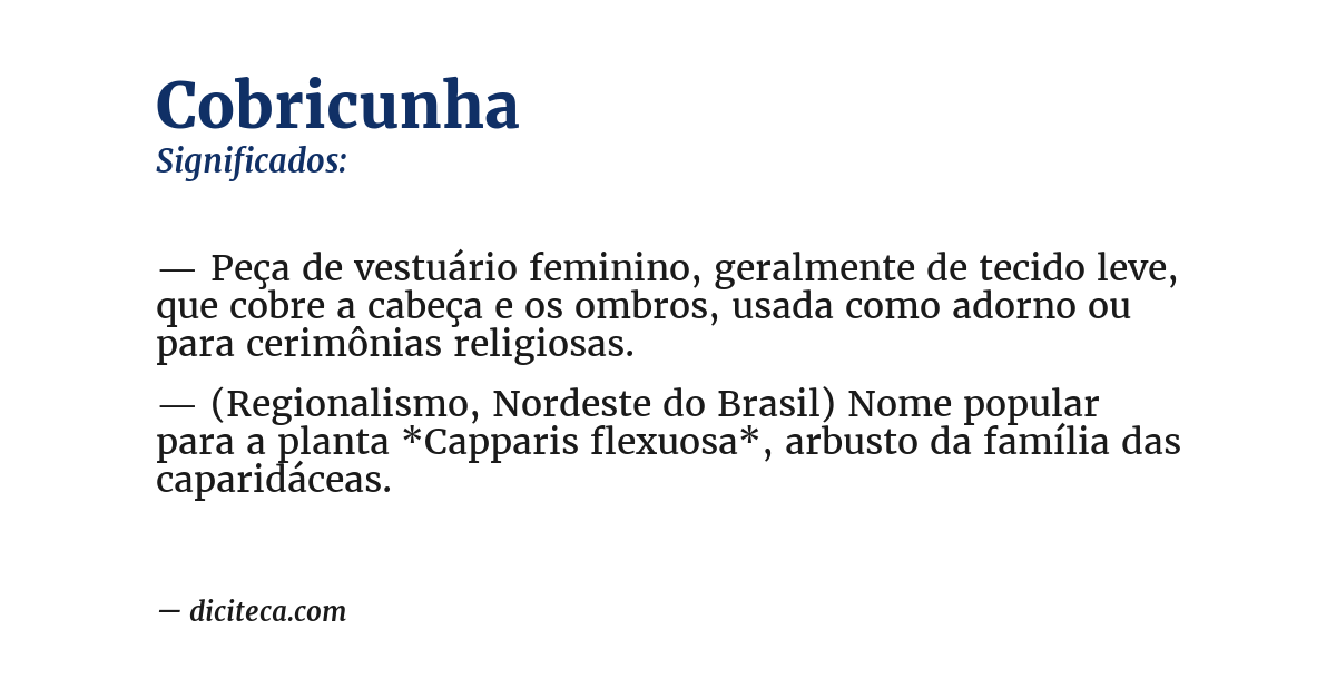 Significado de cobricunha