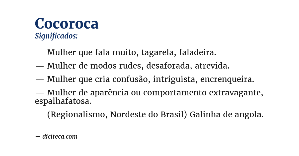 Significado de cocoroca
