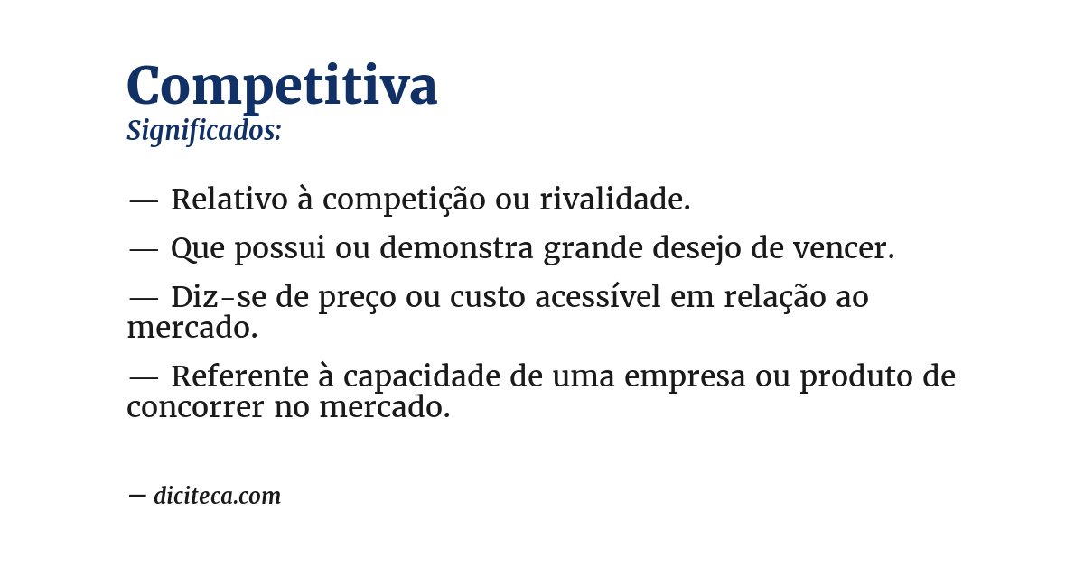 Significado de competitiva