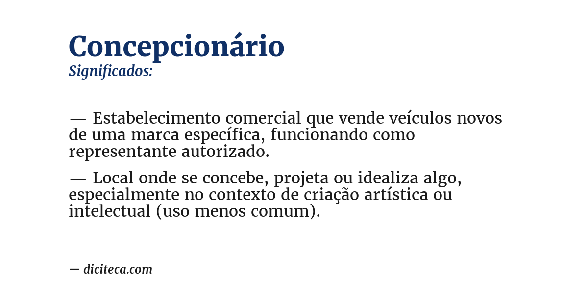 Significado de concepcionário
