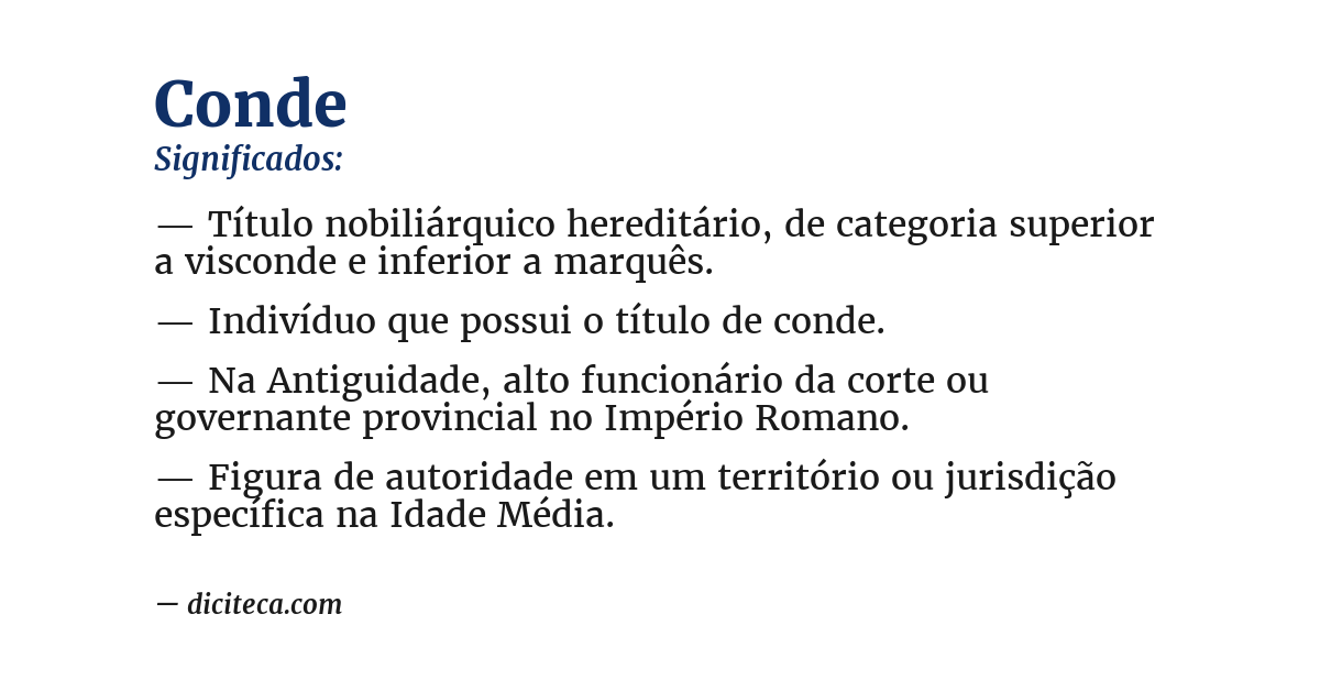 Significado de conde