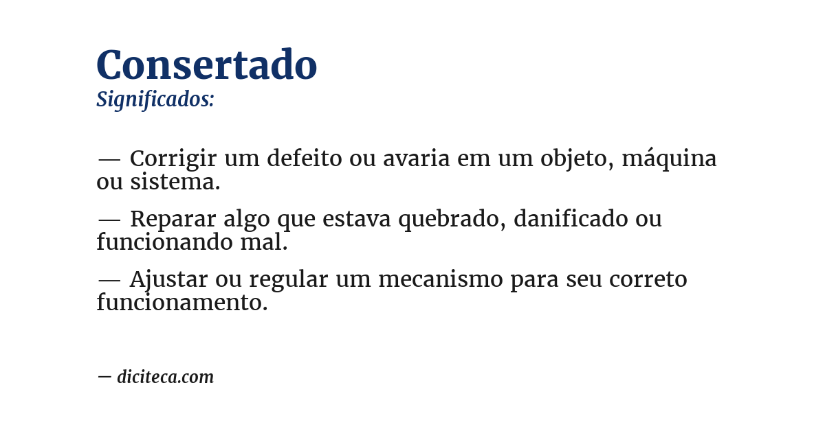 Significado de consertado