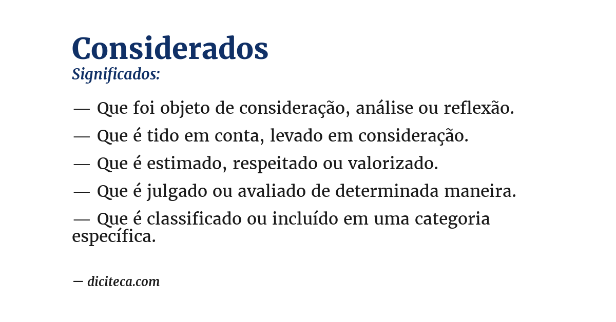 Significado de considerados