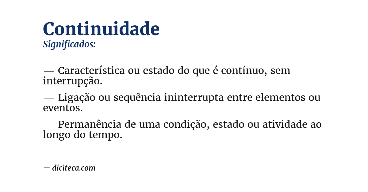 Significado de continuidade