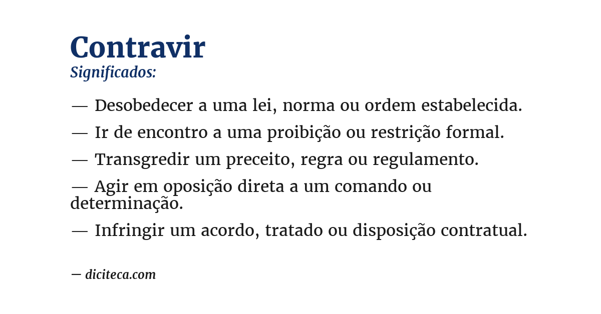 Significado de contravir