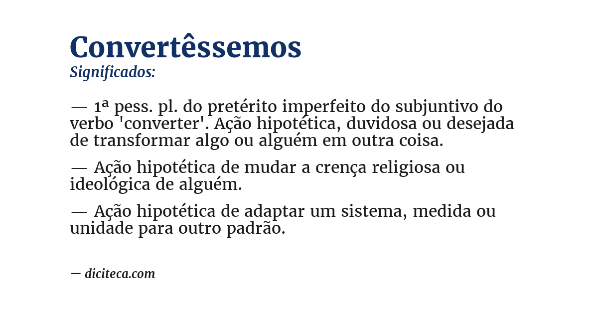 Significado de convertêssemos