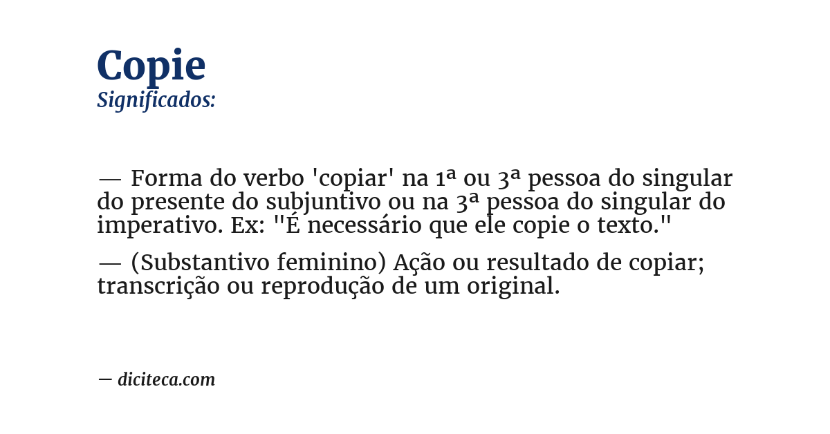 Significado de copie