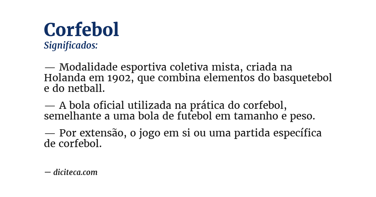 Significado de corfebol