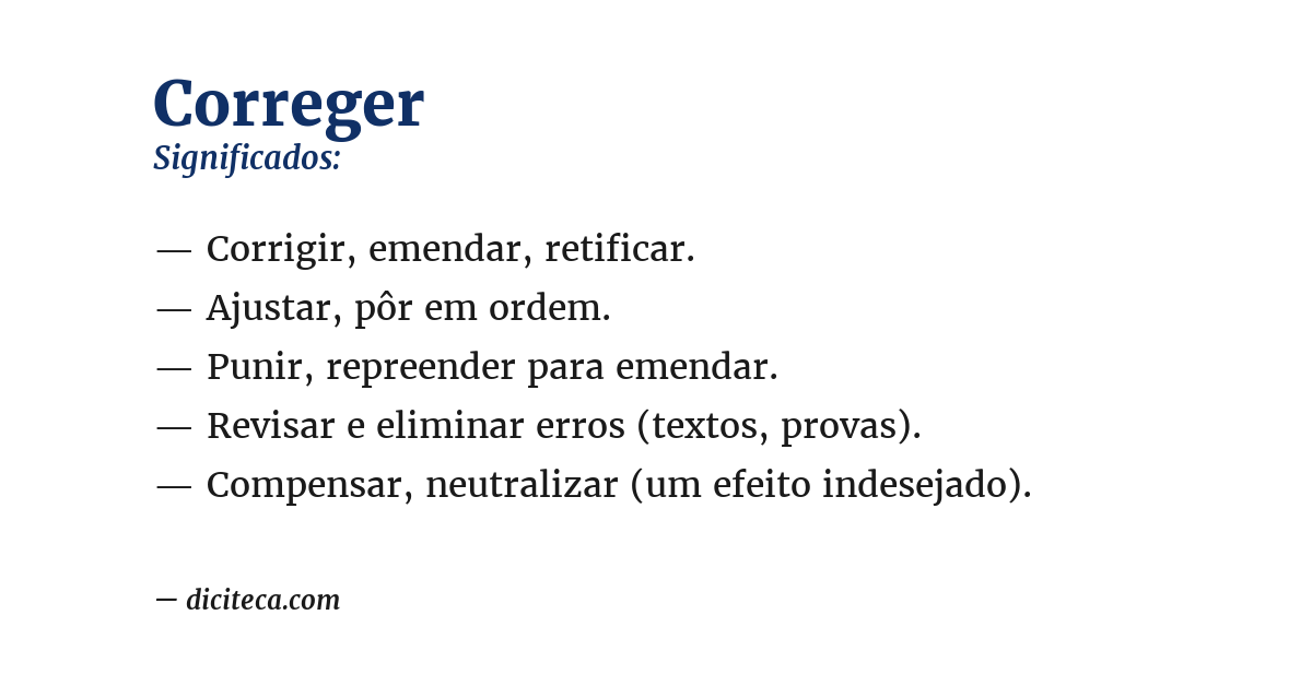 Significado de correger