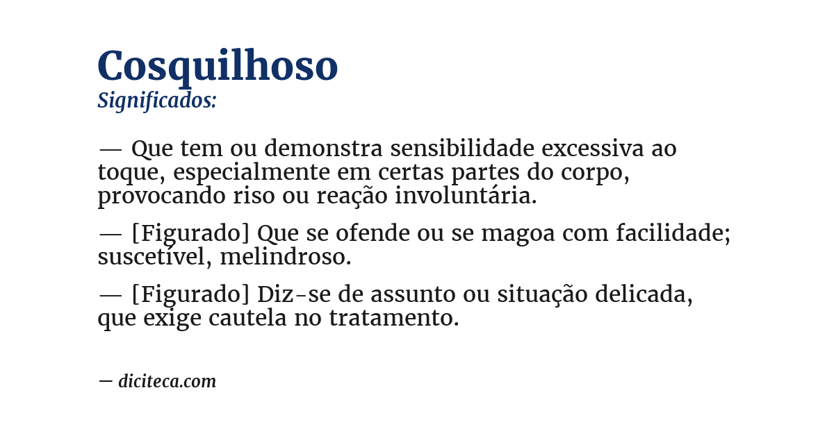 Significado de cosquilhoso