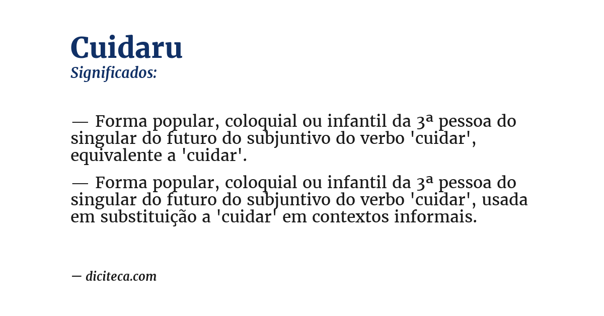 Significado de cuidaru