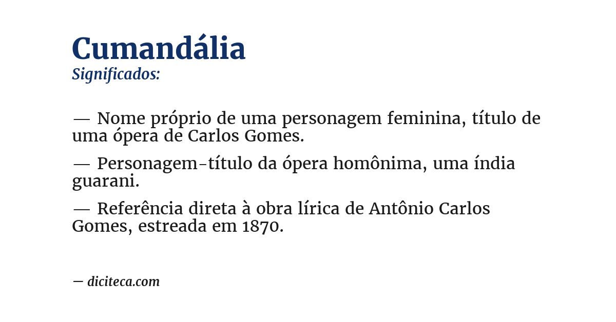 Significado de cumandália