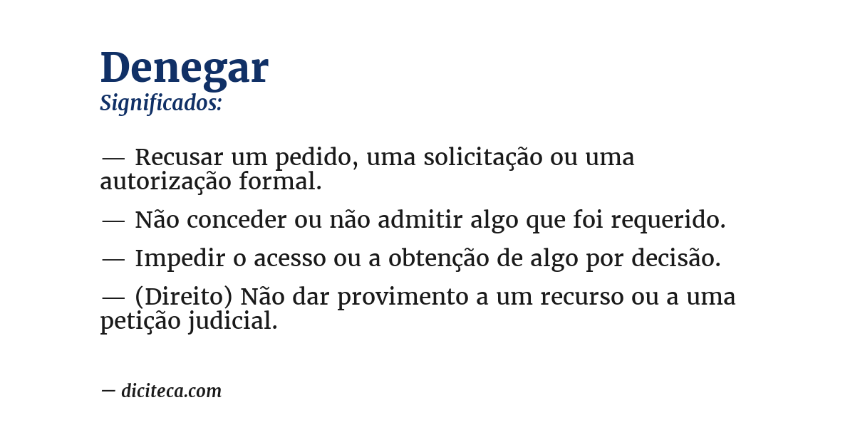 Significado de denegar